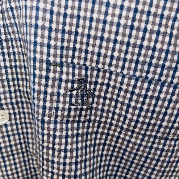 🐧 Original Penguin Men's Long Sleeve Gingham Button Down Shirt 👔 - Picture 2 of 4